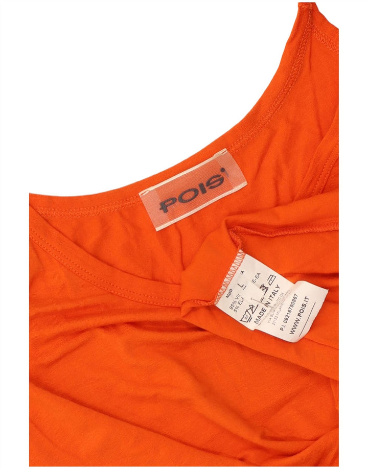 Cami Top Feminino Vintage Reino Unido 14 Grande Viscose Laranja