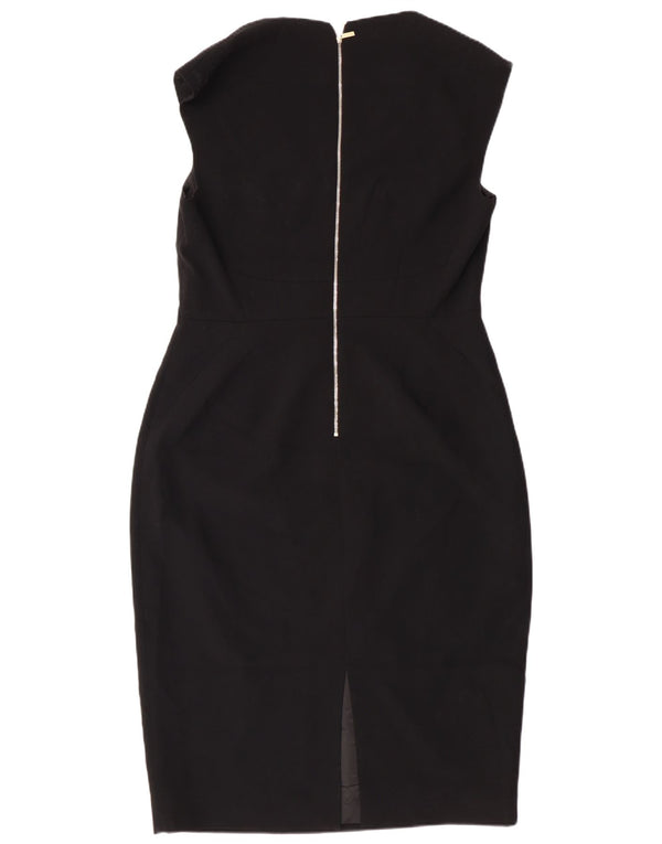 Vestido feminino Karen Millen sem mangas com bainha, tamanho 16, grande, preto, triacetato