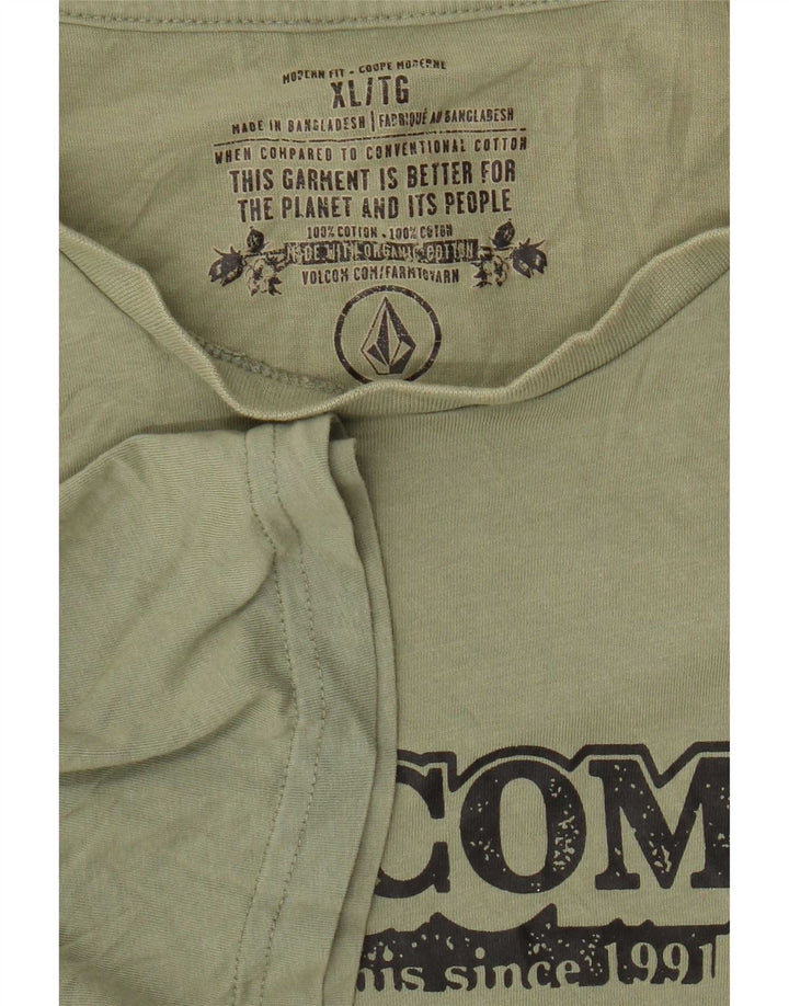 Camiseta gráfica masculina Volcom Top XL algodão verde