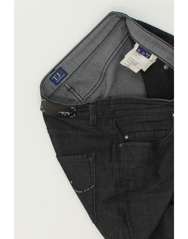 TRUSSARDI Womens Straight Casual Trousers W30 L31 Grey Cotton Vintage Trussardi and Second-Hand Trussardi from Messina Hembry 