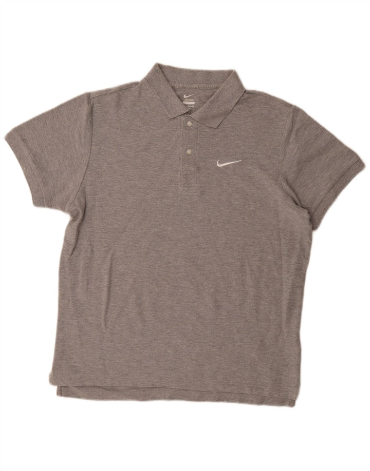 Camisa polo masculina NIKE grande algodão cinza