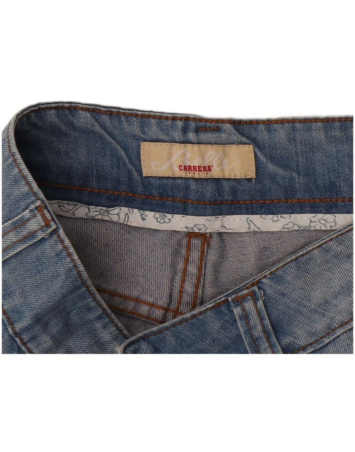 Shorts jeans feminino Carrera desgastado W30 azul médio