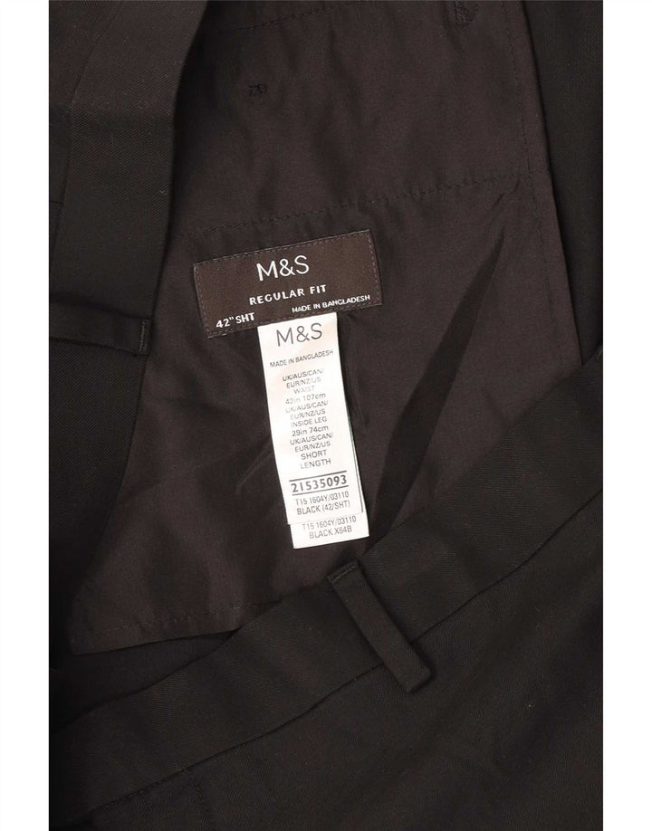 Calça masculina Marks & Spencer reta regular fit W42 L29 preta