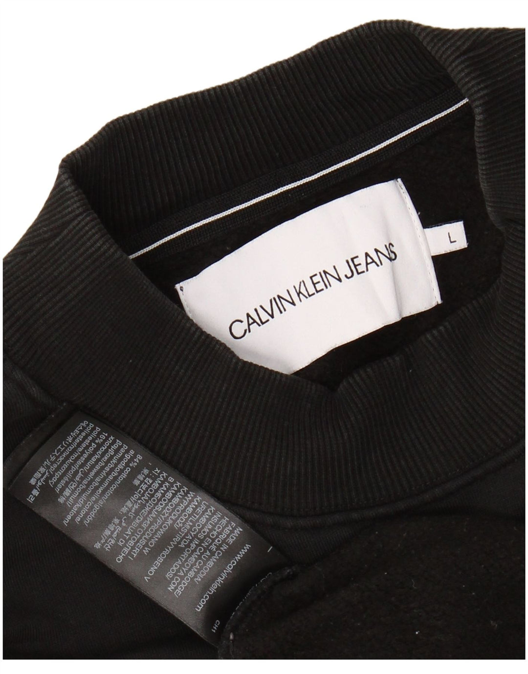 CALVIN KLEIN JEANS moletom gráfico feminino jumper UK 16 grande preto