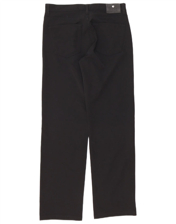 Calça casual reta masculina VERSACE IT 46 pequena W32 L30 poliéster preto