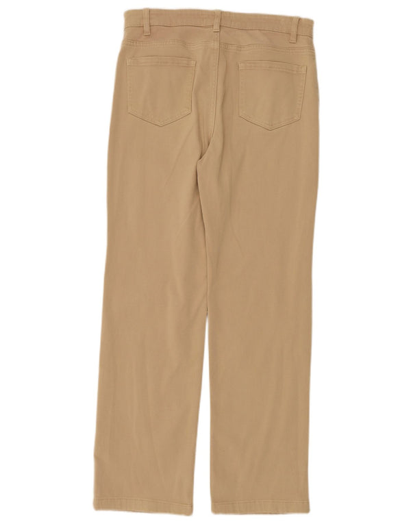Calça feminina reta casual Marks & Spencer Reino Unido 12 médio W30 L28 bege