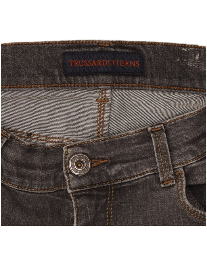 Jeans retos femininos TRUSSARDI W30 L27 cinza
