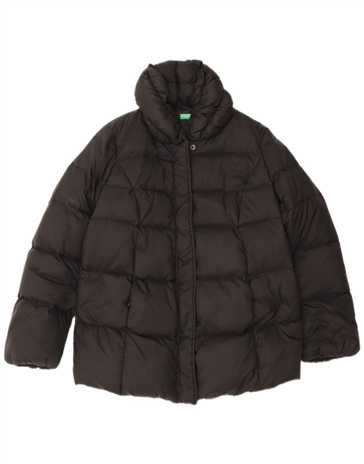 Jaqueta acolchoada oversized feminina Benetton UK 6 XS poliamida preta
