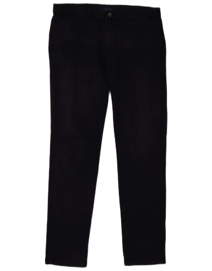 ZARA Mens Slim Chino Calças EU 40 Médio W31 L32 Azul Marinho