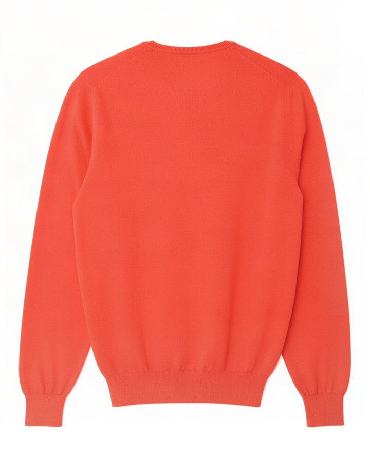 Suéter masculino Massimo Dutti com decote em V grande algodão vermelho