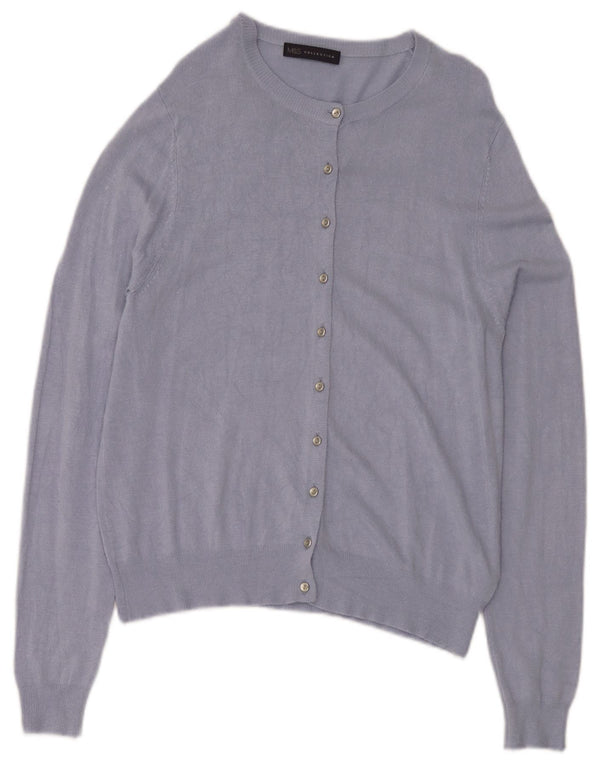 Suéter cardigã feminino Marks & Spencer Reino Unido 14 grande viscose azul