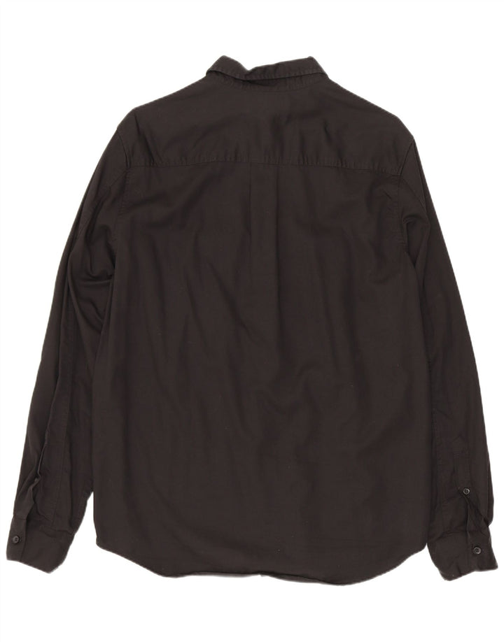 Camisa masculina Cos Regular Fit pequena preta Lyocell