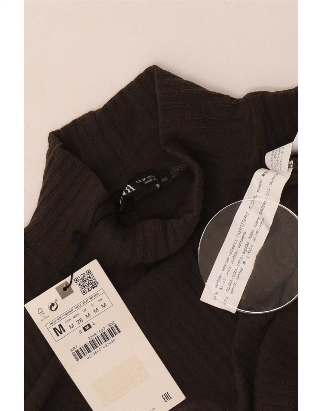 Zara Womens Vest Tank Top UK 12 Médio Marrom Poliéster