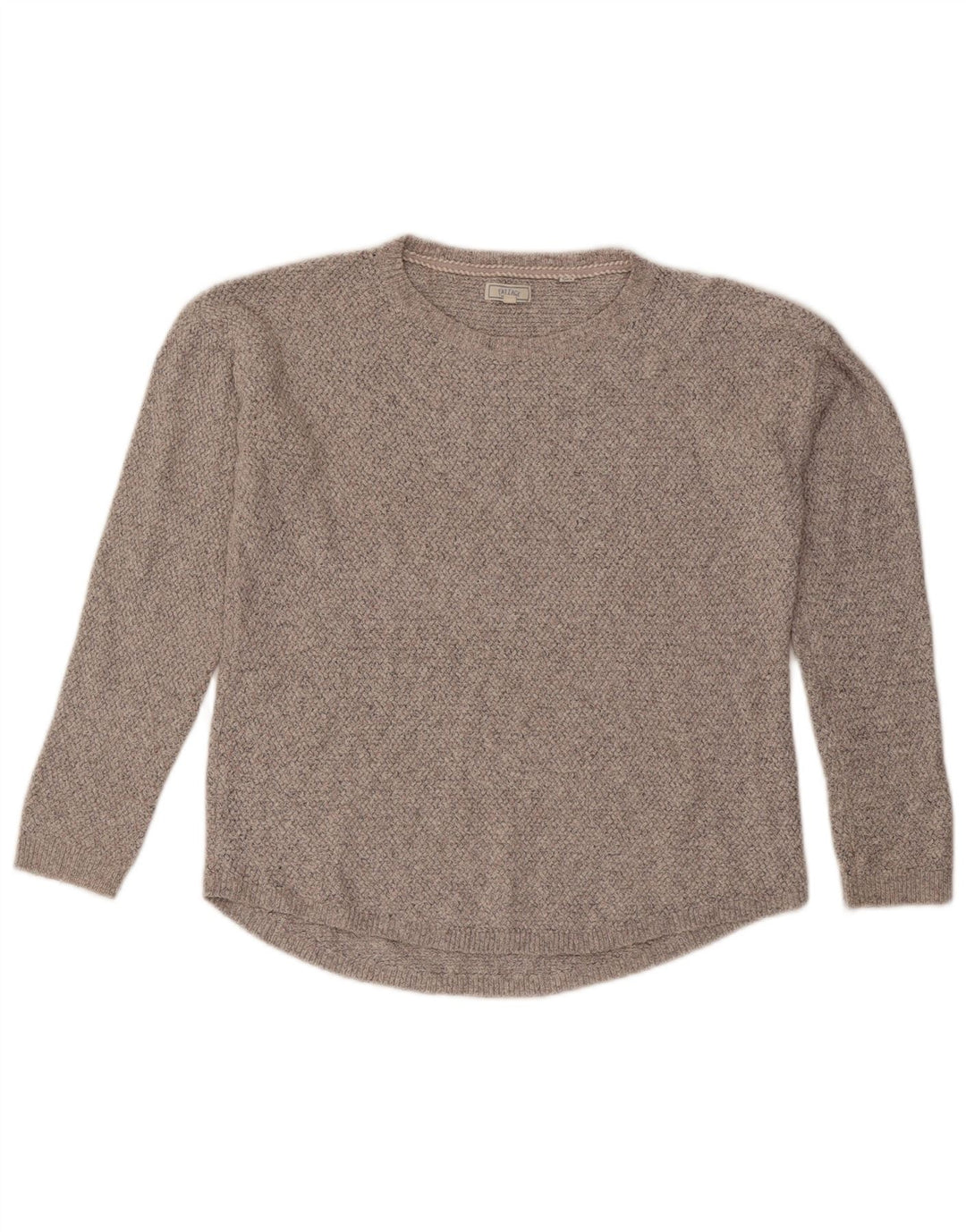 Suéter feminino de grandes dimensões com gola canoa Fat Face Reino Unido 10 algodão cinza pequeno