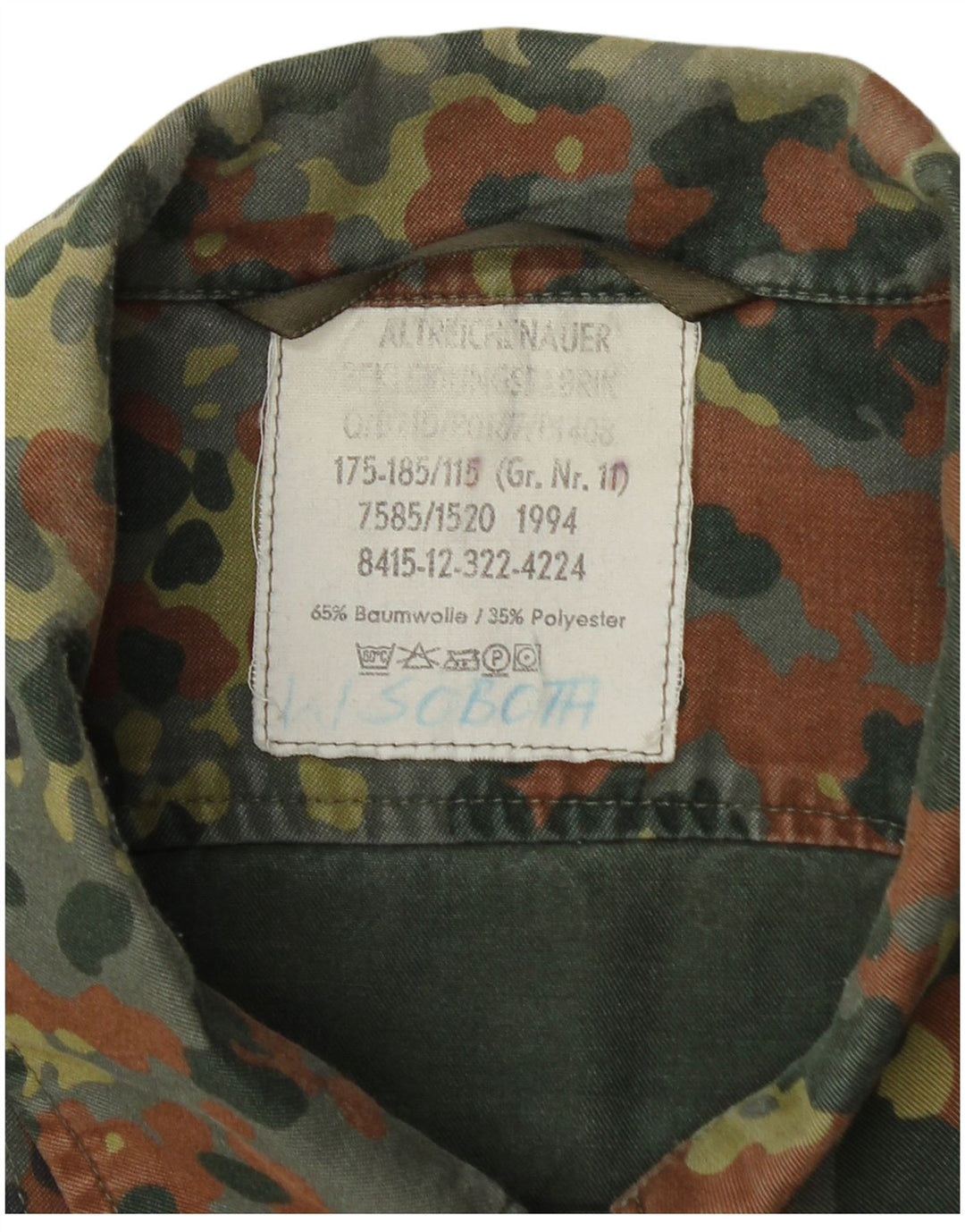 Jaqueta militar masculina vintage Reino Unido 40 grande algodão camuflado cáqui