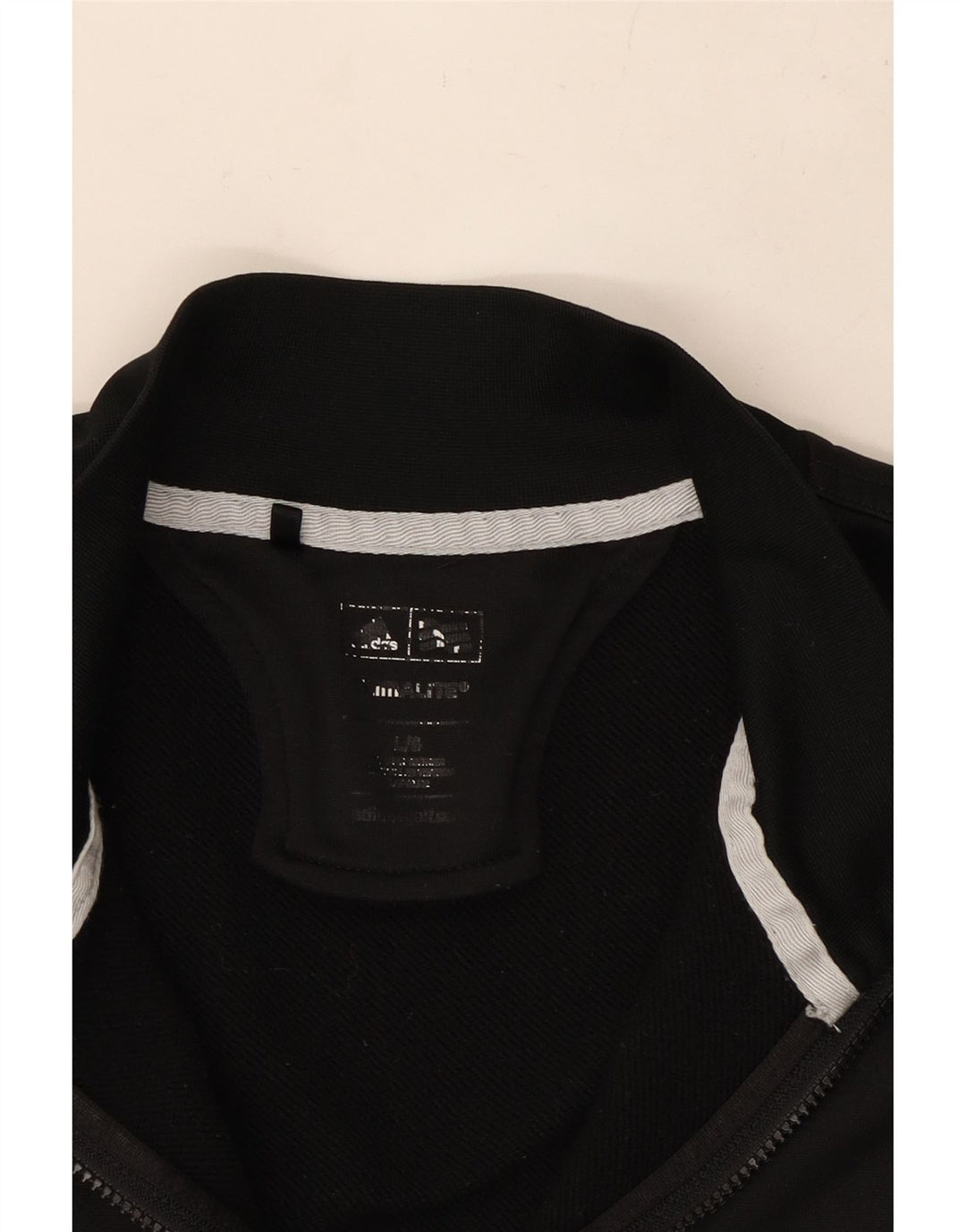 ADIDAS Mens Climalite Zip Neck Moletom Jumper Grande Poliéster Preto