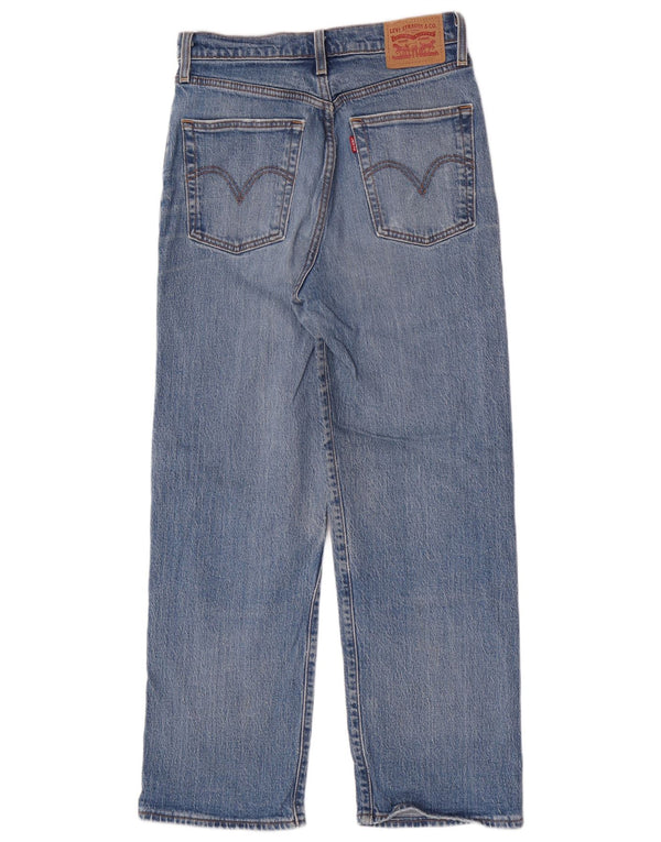 Jeans retos femininos de cintura alta Levi's W27 L27 algodão azul