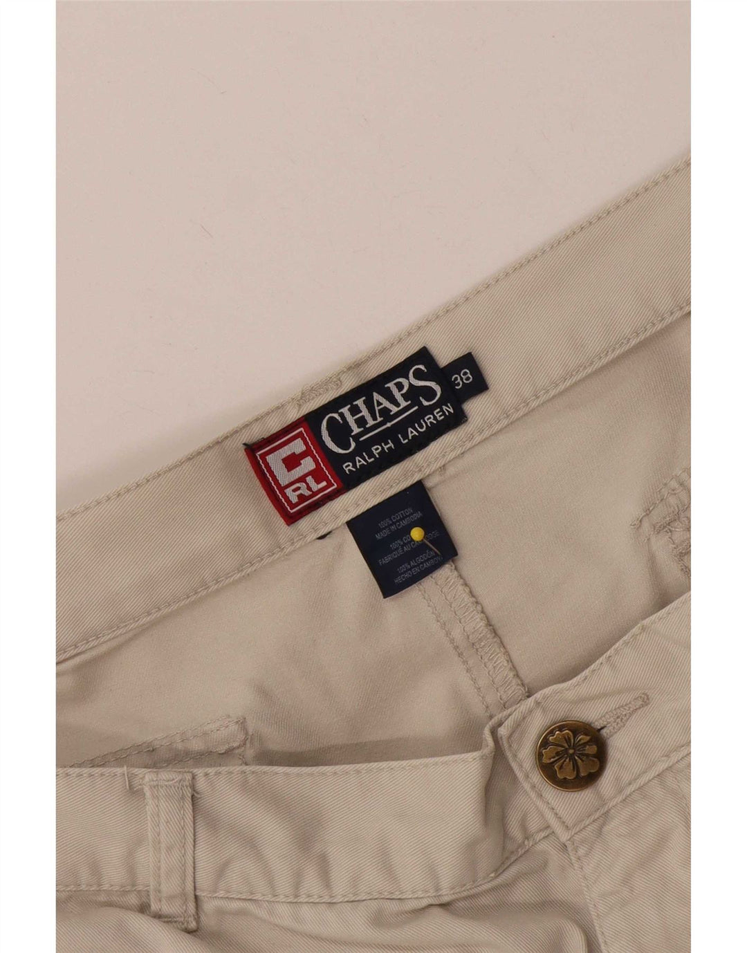Shorts cargo masculino Ralph Lauren W38 XL algodão bege