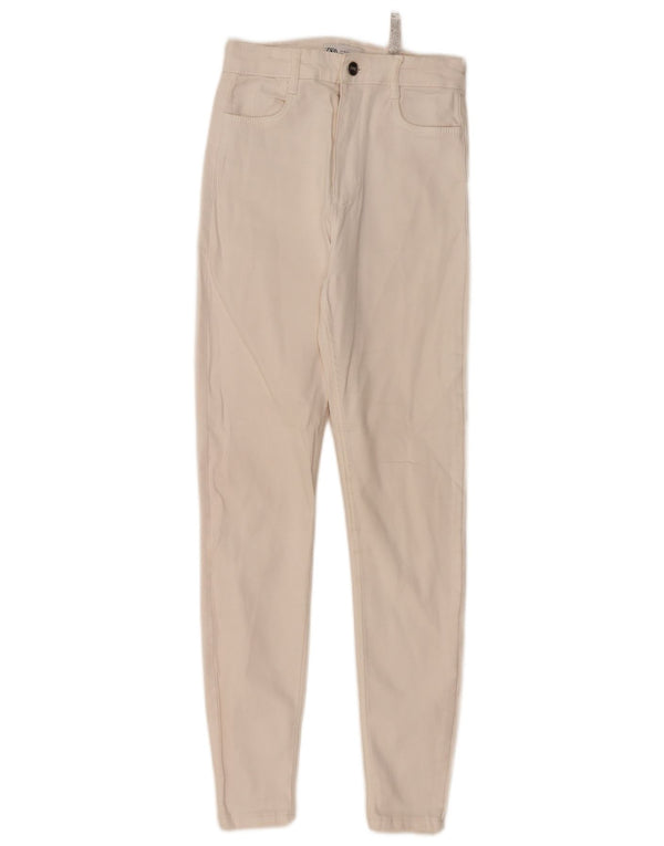Calça jeans skinny feminina ZARA EU 36 XS W26 L27 algodão branco