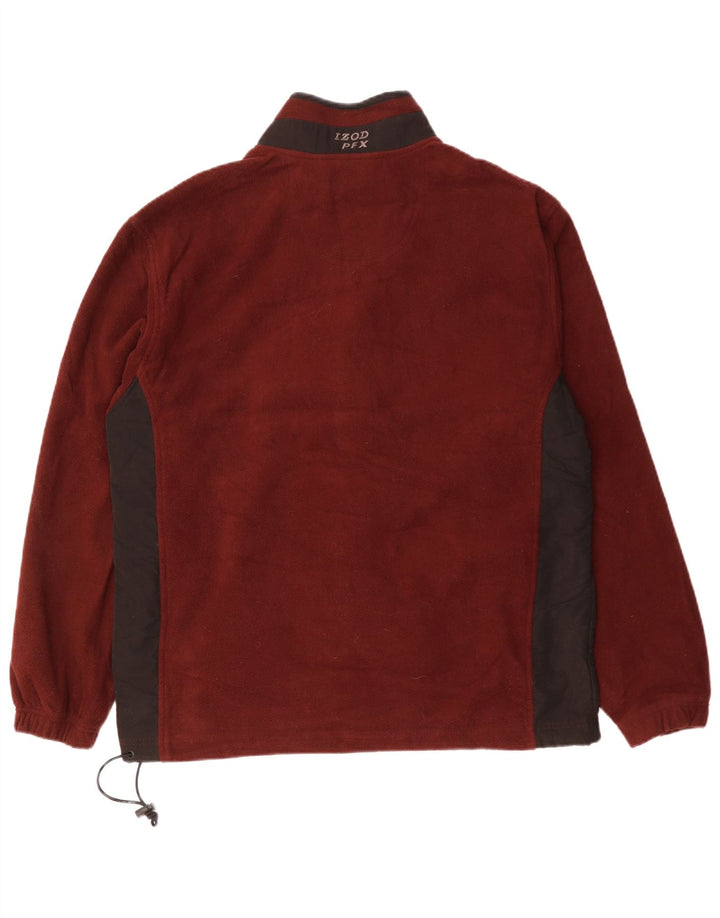 Jaqueta de lã masculina Izod UK 40 grande poliéster Colourblock marrom
