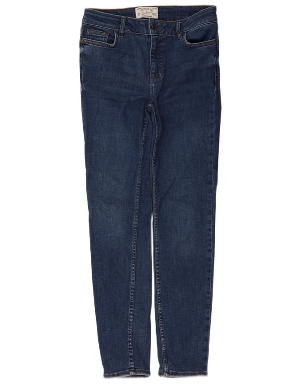 Calça jeans feminina super skinny Fat Face UK 10 pequena W30 L27 poliéster azul
