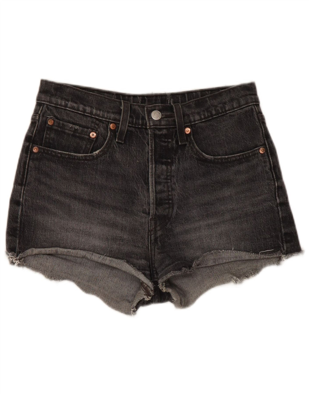 Shorts jeans feminino 501 da Levi's W30 algodão preto médio