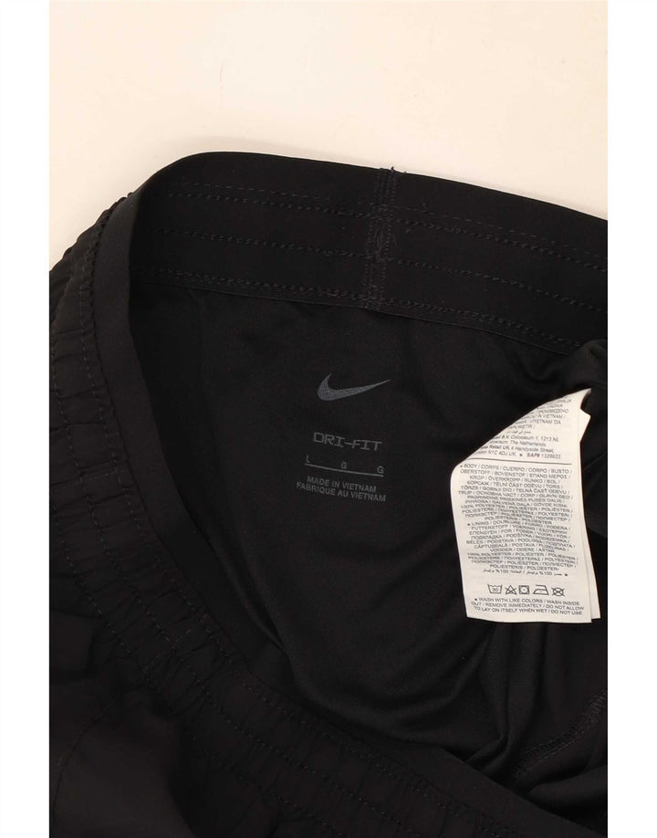 Shorts esportivos femininos Nike Dri Fit UK 14 grande poliéster preto