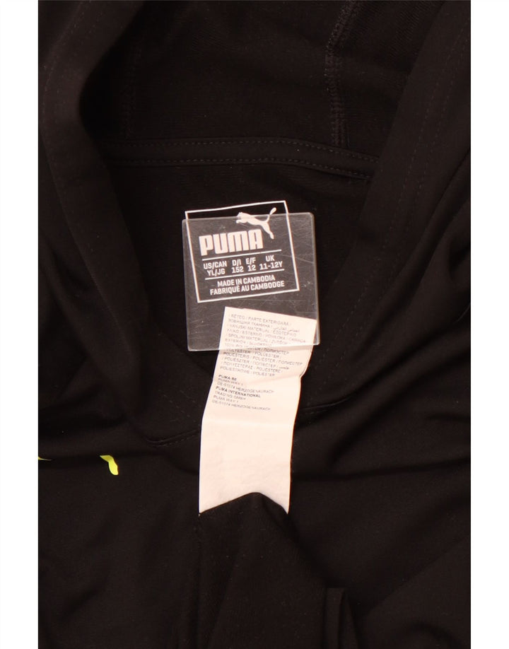 PUMA Meninos Hoodie Jumper 11-12 Anos Preto Poliéster