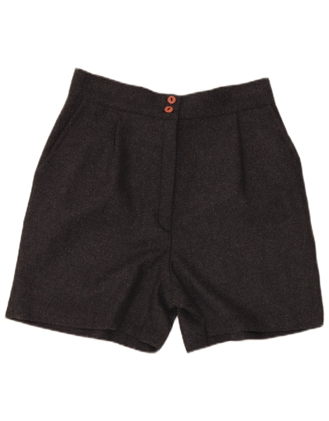 Shorts casuais femininos vintage grande poliéster cinza W30