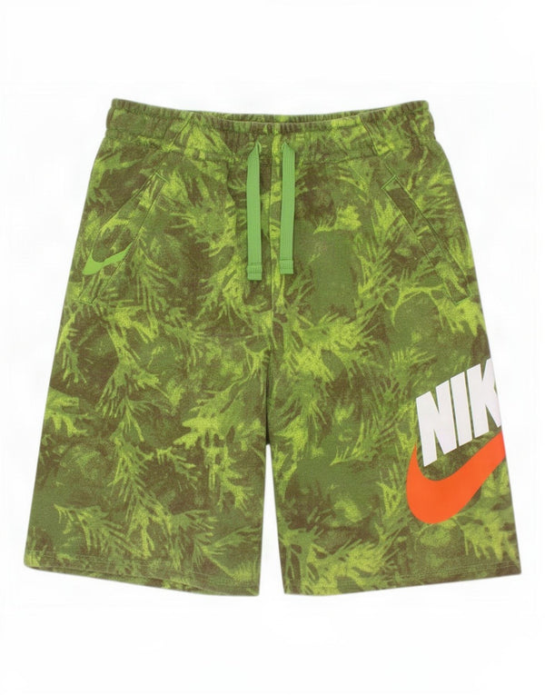 Shorts esportivos gráficos Nike Boys 13-14 anos XL verde camuflado algodão