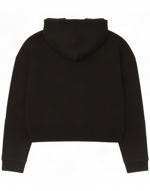 Adidas Womens Crop Graphic Hoodie Jumper UK 14 Grande Preto