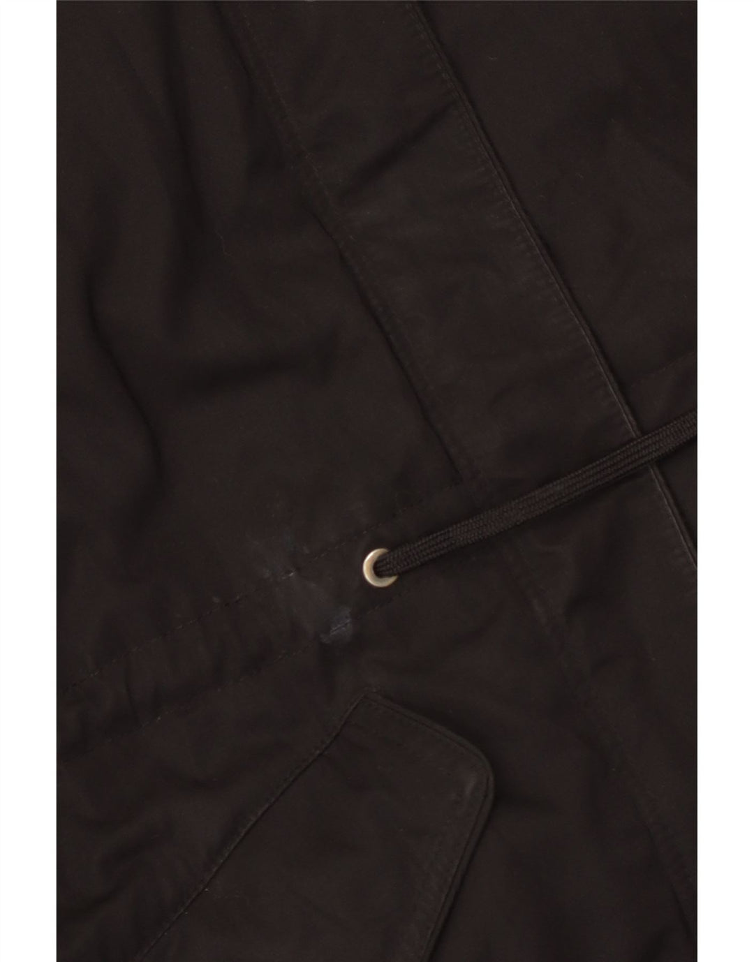 Jaqueta parka feminina com capuz Zara UK 14 poliéster preto médio