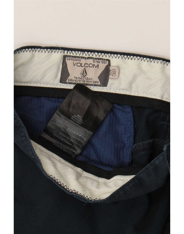 Volcom Mens Chino Shorts W32 Médio Algodão Azul Marinho