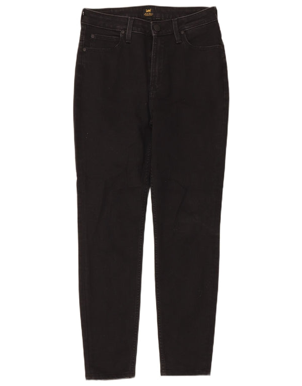 Lee Womens Scarlett High Skinny Jeans W30 L28 Algodão Preto