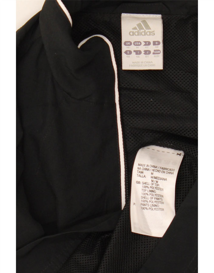 Adidas Womens Tracksuit Top Jacket UK 14 Médio Preto Poliéster