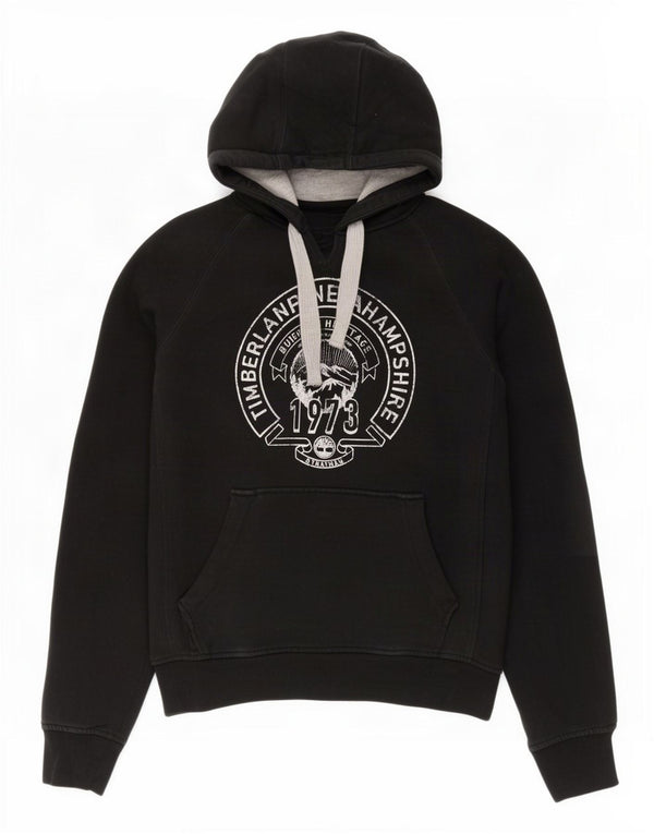 Suéter com capuz gráfico feminino Timberland Reino Unido 16 grande algodão preto