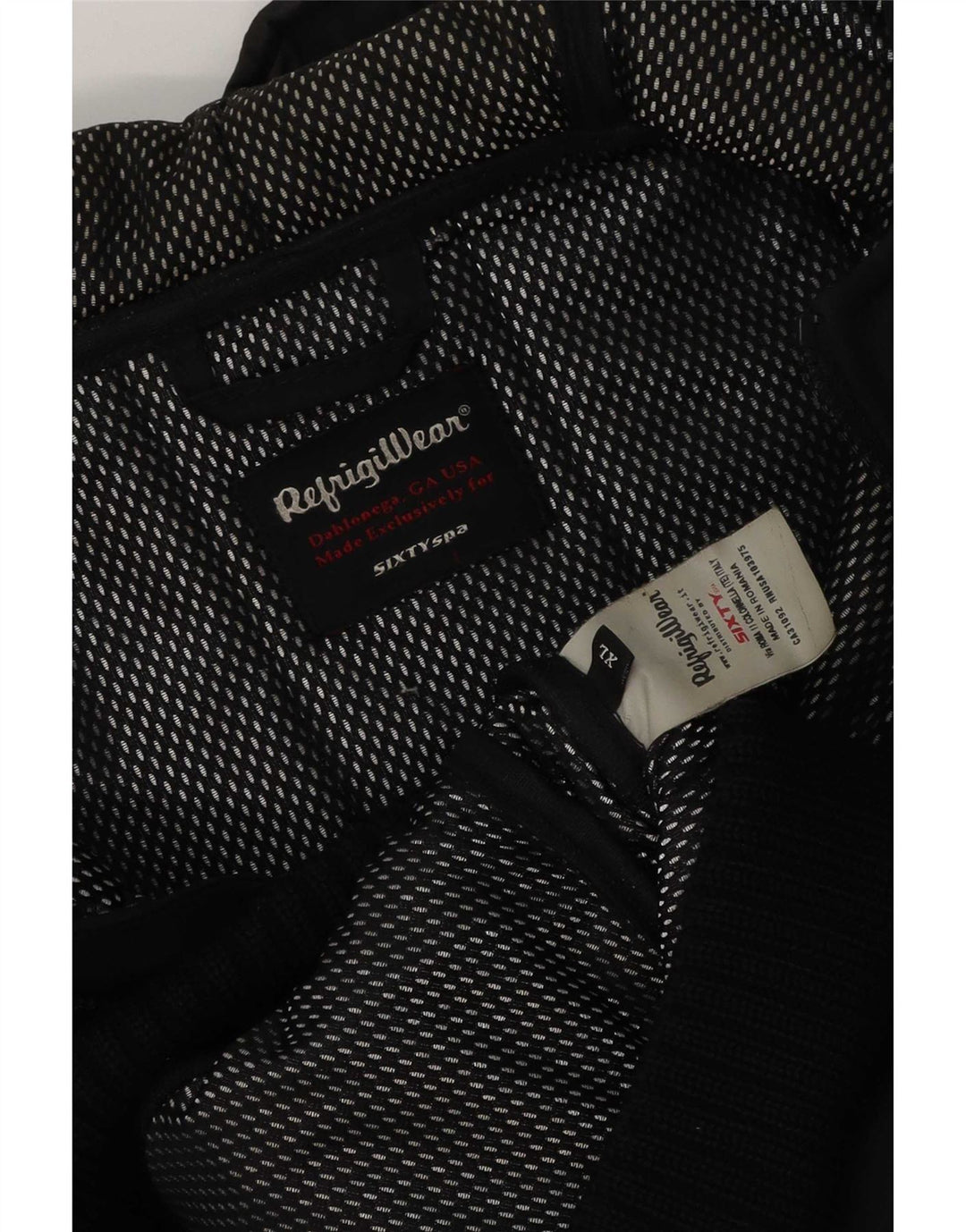Jaqueta acolchoada com capuz masculina Refrigiwear Sixty spa UK 42 XL poliéster preto