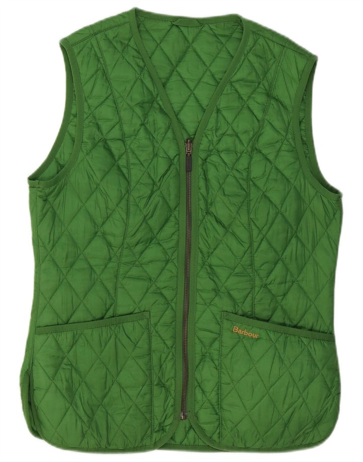 Colete acolchoado feminino BARBOUR UK 12 poliéster verde médio