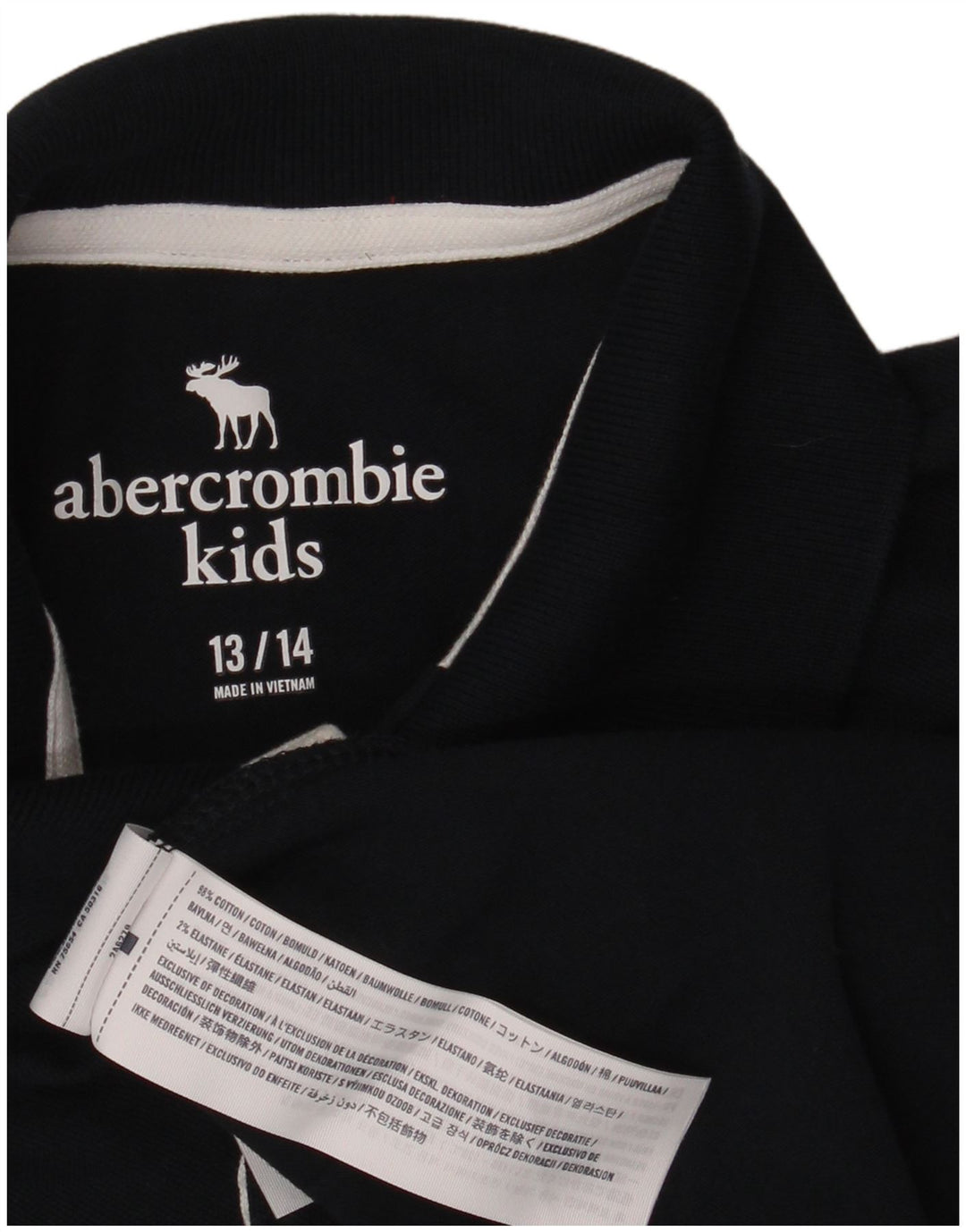 Camisa polo masculina ABERCROMBIE & FITCH 13-14 anos algodão azul marinho