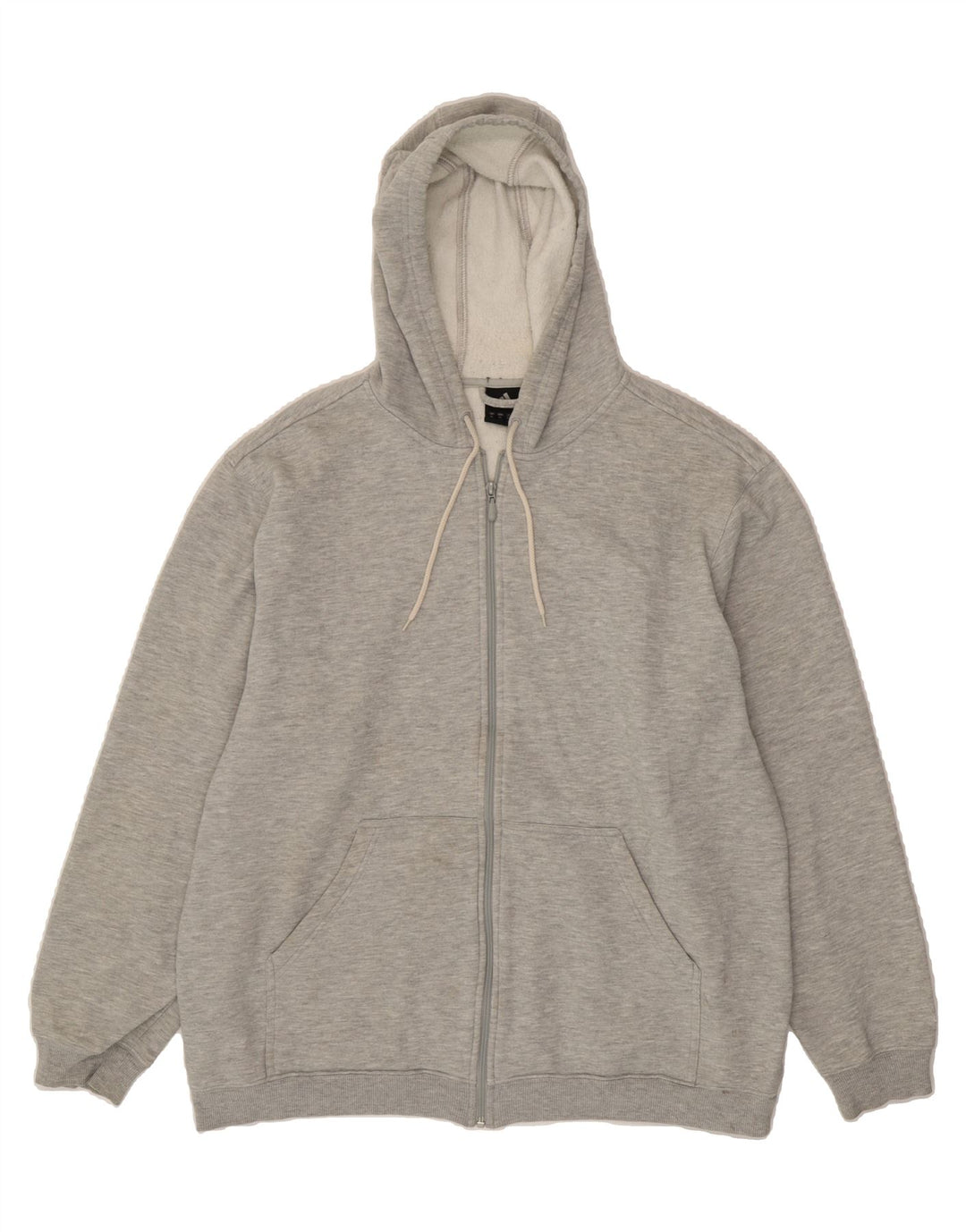 ADIDAS Mens Zip Hoodie Sweater XL Grey Cotton Vintage Adidas and Second-Hand Adidas from Messina Hembry 