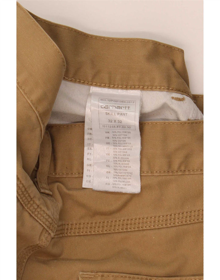 Calça casual reta masculina Carhartt W32 L32 poliéster marrom