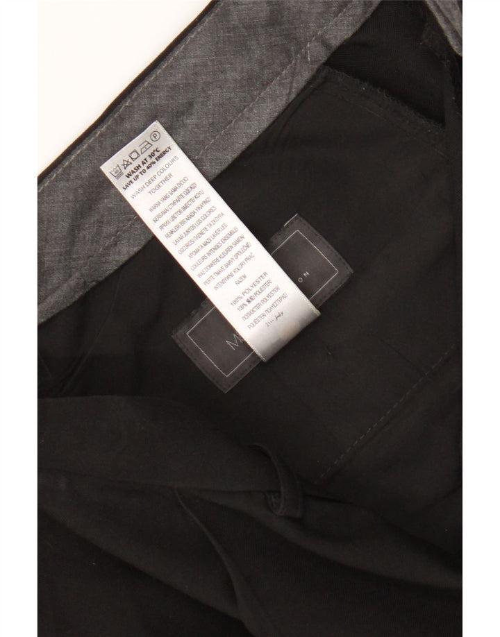 Calça masculina Marks & Spencer com pegged terno W36 L31 poliéster preto