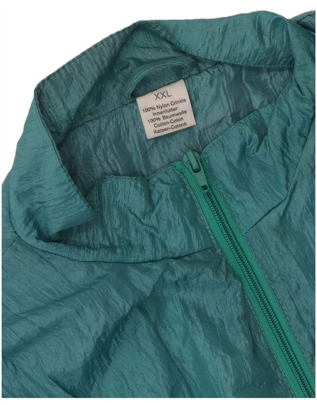 Jaqueta superior de agasalho masculino vintage 2XL nylon verde