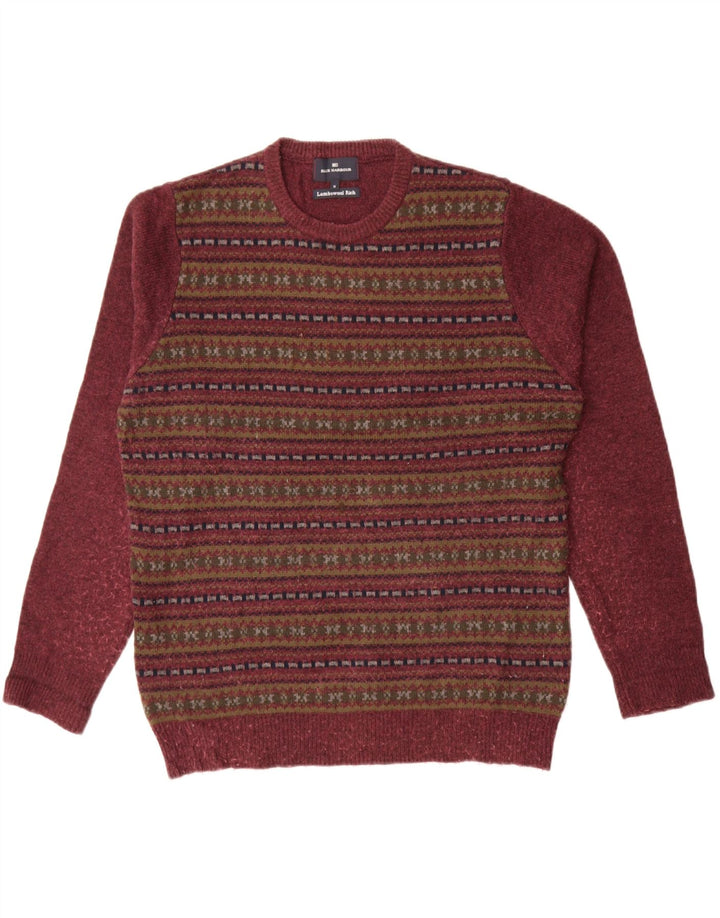 Suéter masculino Marks & Spencer Blue Harbor com gola redonda, médio Borgonha
