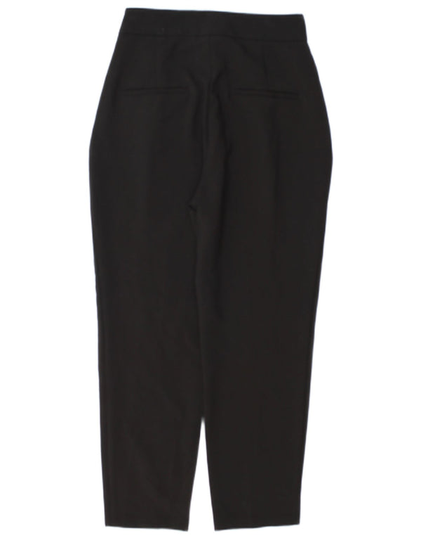 Zara Calça feminina casual cintura alta cônica pequena W26 L27 preta