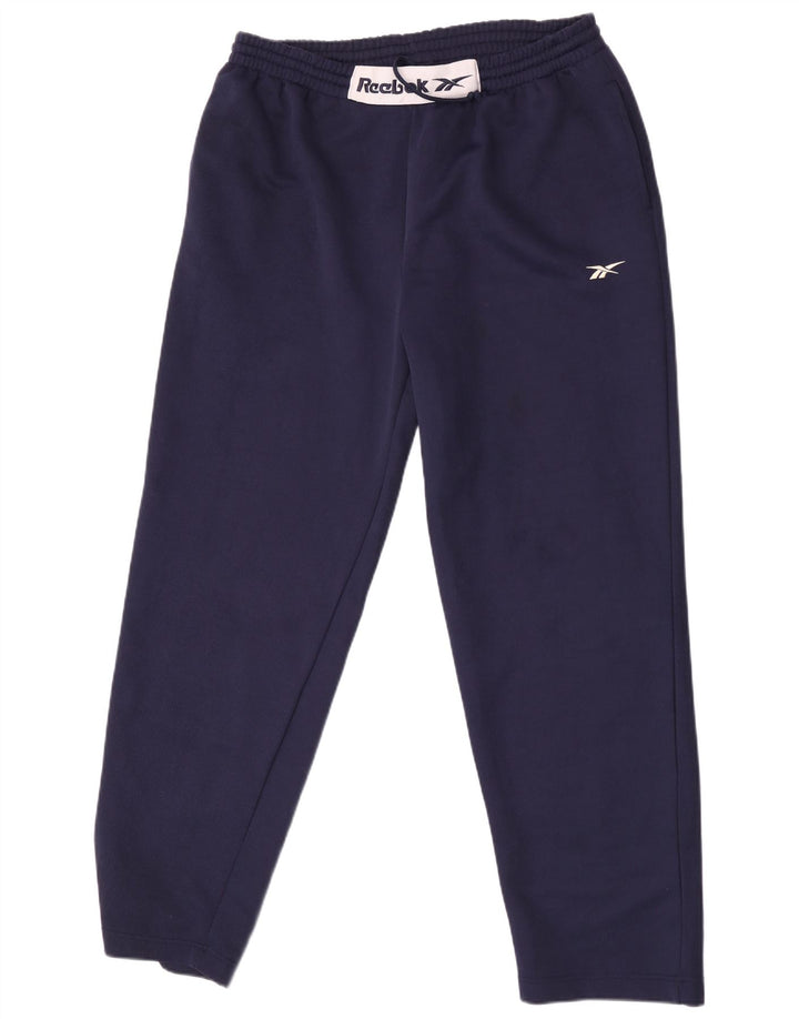 Calça de treino masculina Reebok Graphic grande poliéster azul marinho