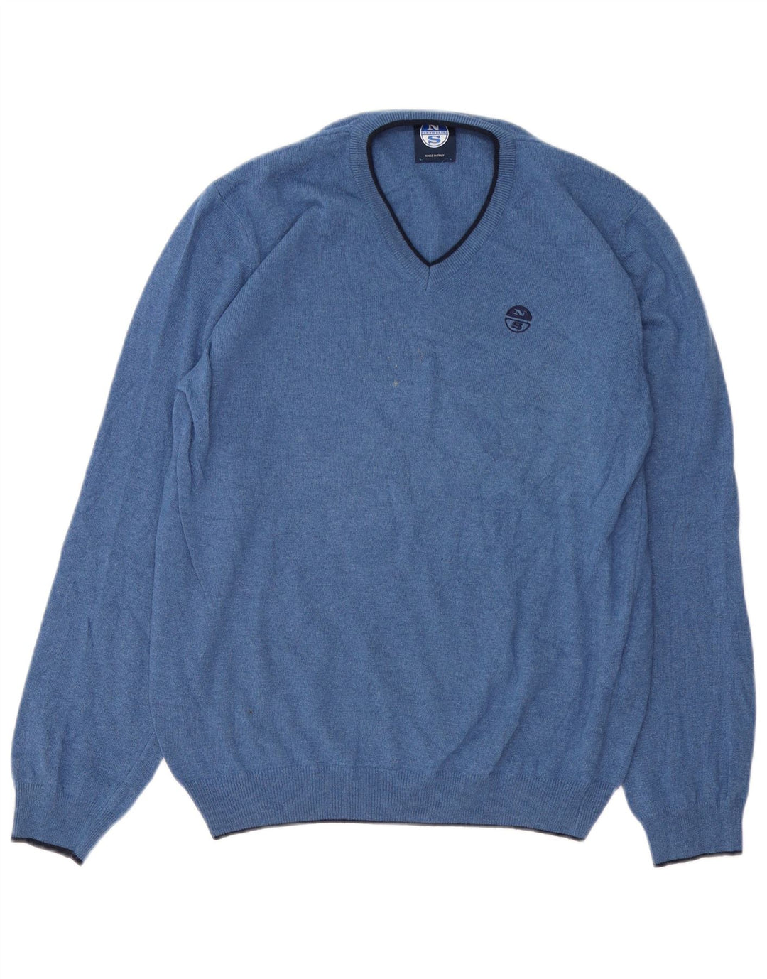 Suéter masculino North Sails com decote em V grande poliamida azul