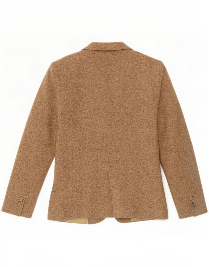 Jaqueta blazer feminina Massimo Dutti com 2 botões EU 40 lã manchada bege médio