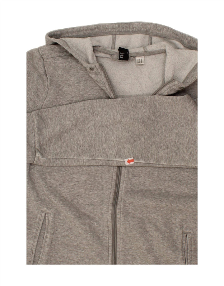 ADIDAS Womens Graphic Zip Hoodie Sweater UK 12 Medium Grey Colourblock Vintage Adidas and Second-Hand Adidas from Messina Hembry 