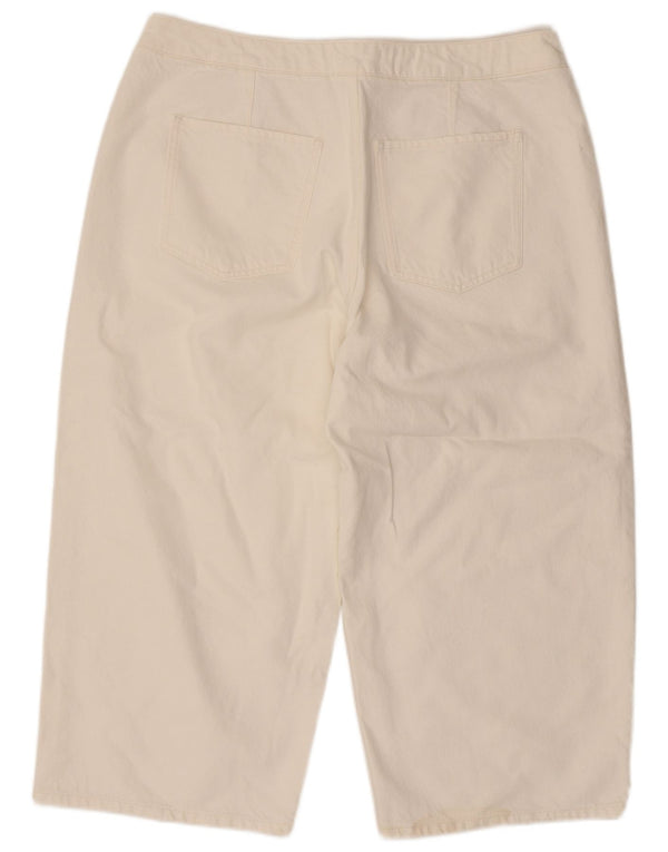 Próximo Calça capri feminina de cintura alta UK 18 XL W38 L22 algodão branco